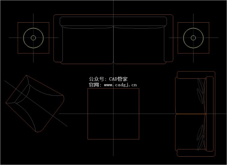 图片[7]-办公桌、会议桌、沙发、电器CAD工装素材图库-CAD管家