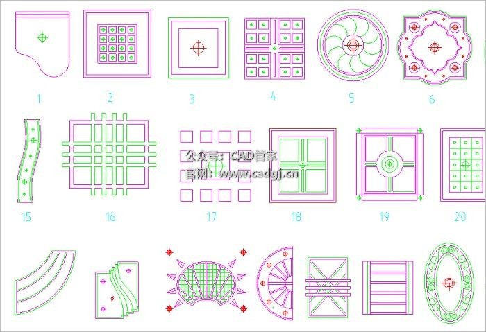 图片[2]-室内设计家装天花顶棚造型CAD图库中式cad素材-CAD管家