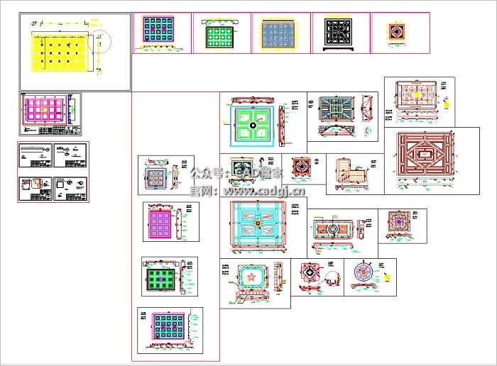 图片[3]-室内设计家装天花顶棚造型CAD图库中式cad素材-CAD管家