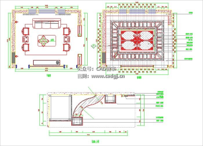 图片[6]-室内设计家装天花顶棚造型CAD图库中式cad素材-CAD管家